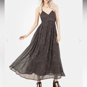 Disturbia Black Floral Maxi Dress